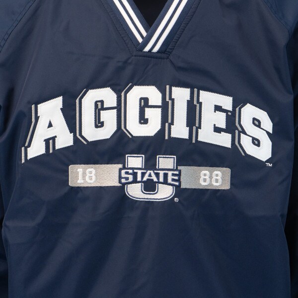 Utah State Aggies V-Neck Windbreaker Navy